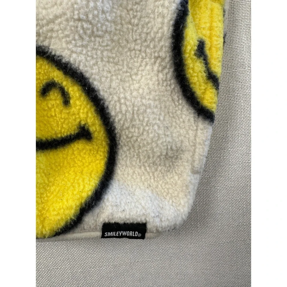 Baby Gap SmileyWorld Fleece Pullover Kids 5T Yellow Smiley Face Snap Mock Neck
